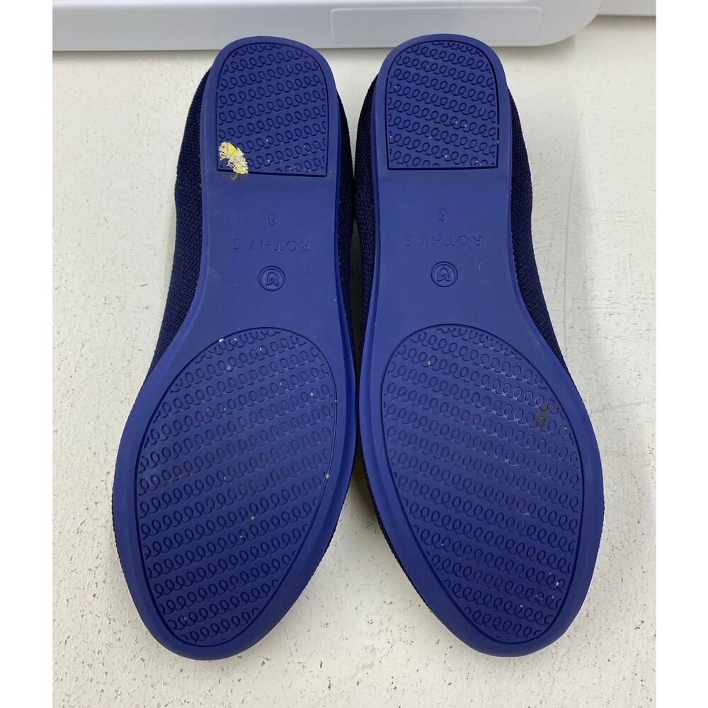 Women Rothy's navy knit rounded toe slip-on casual ballet flats shoes, 6 - Picture 6 of 7